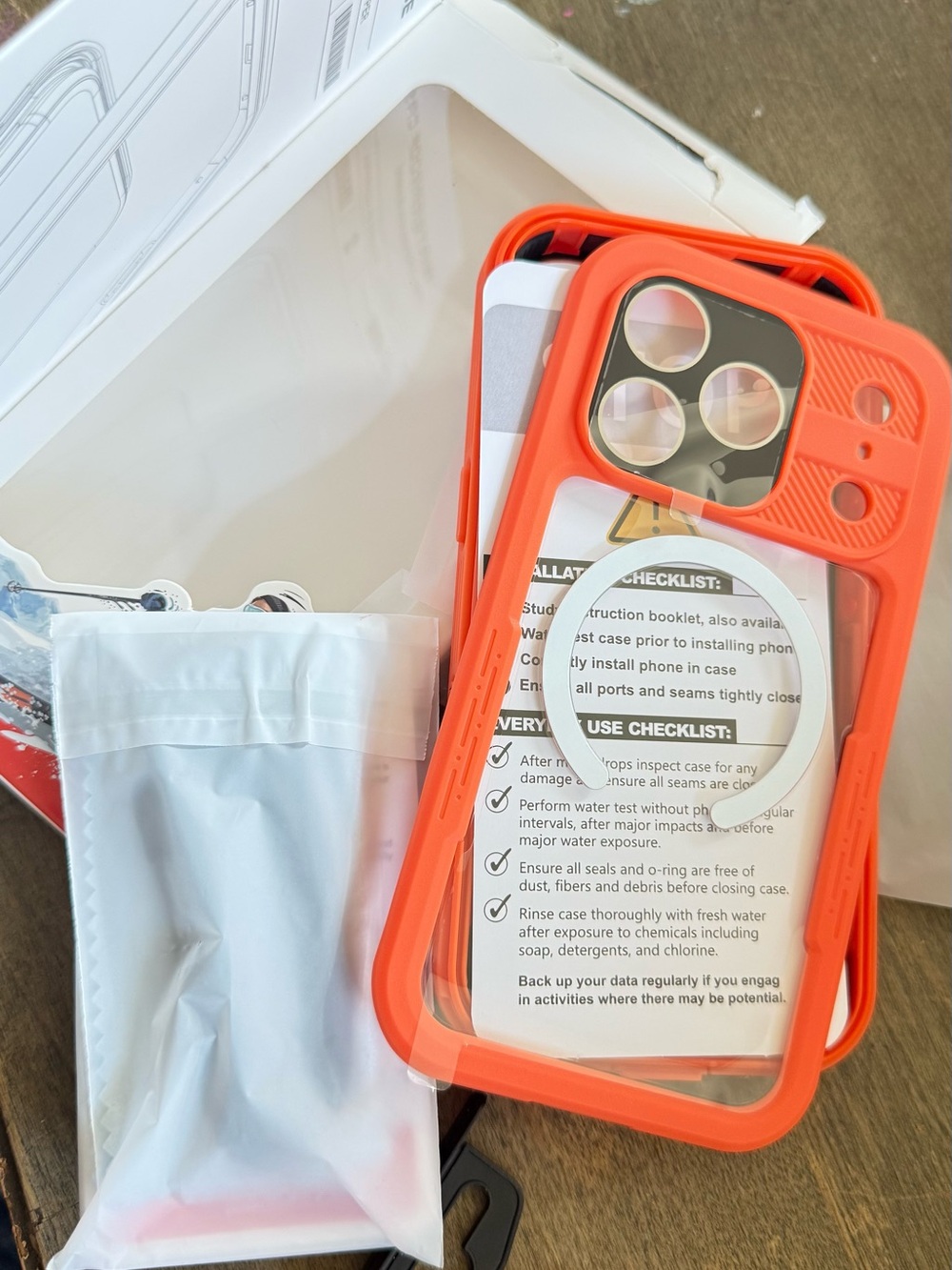 Bright Orange Clear-Back Protective Phone Cover with Camera Guard